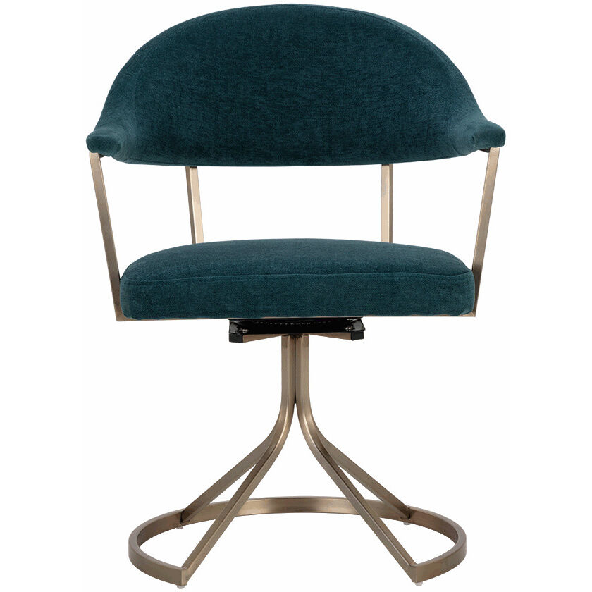Bexley Danny Teal Swivel Dining Armchair, Swivel